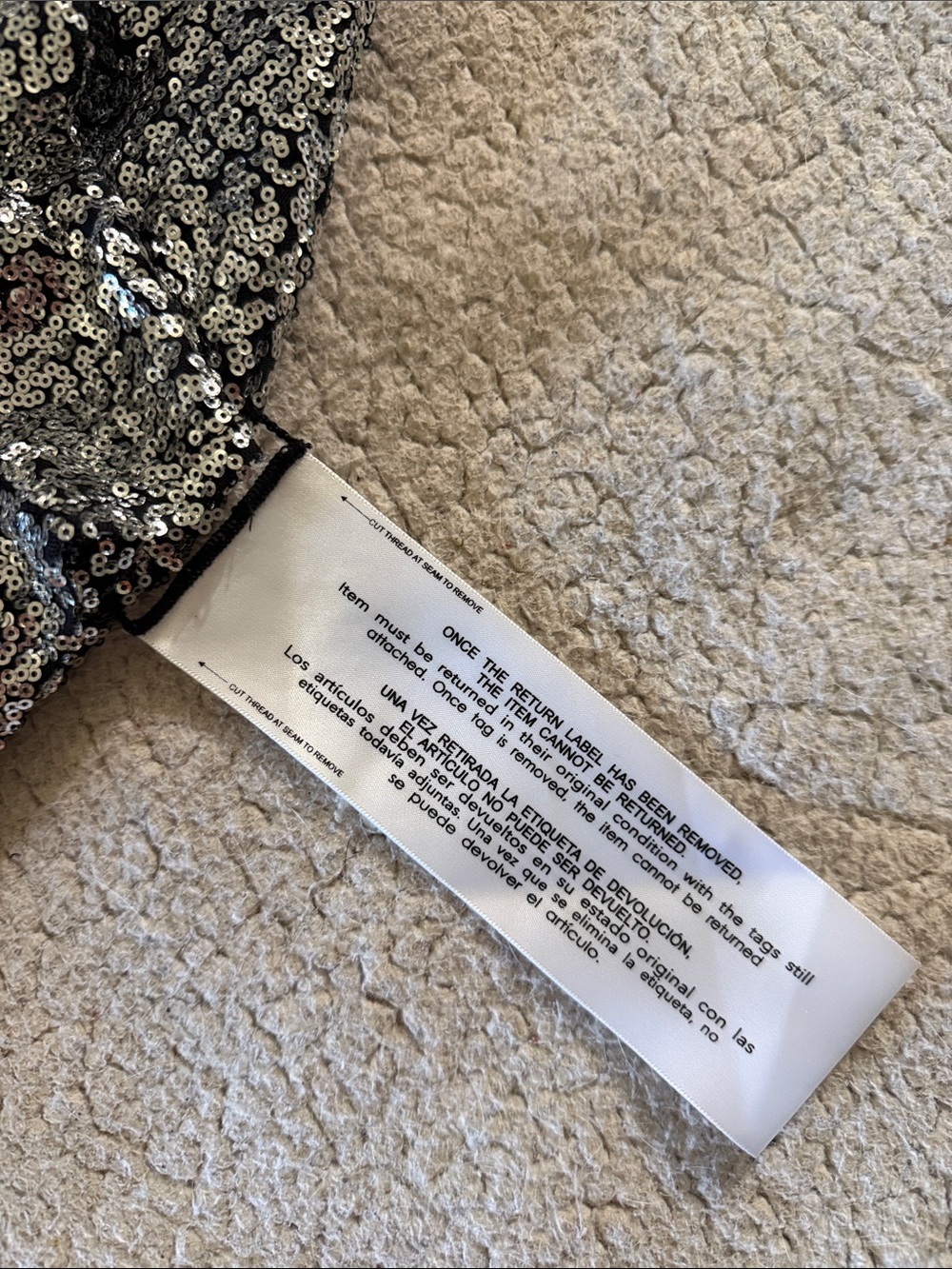 Tadashi Shoji Silver Sequin Long-Sleeve Open-Back Midi Dress Large New - Picture 7 of 9